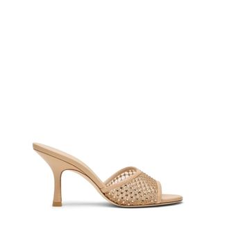 Stuart Weitzman Bareitall Shine Slide 85 - Dames - Muiltjes - Beige - 39 EU - Leer - Schoenen