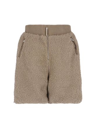 Entire studios Beige Teddy Fleece Zippered Shorts