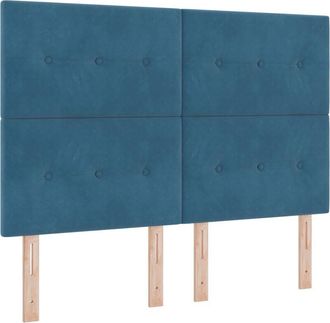 vidaXL Cabecero Montaje En La Pared Azul Oscuro 160 Cm Terciopelo Vidaxl