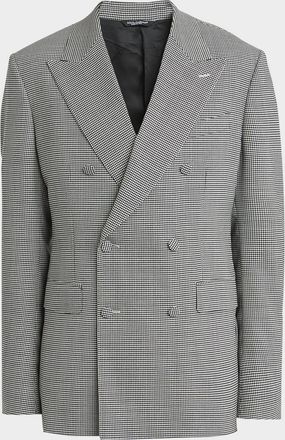 Dolce & Gabbana Men & apos;s Micro-Houndstooth Double-Breasted Sport Coat