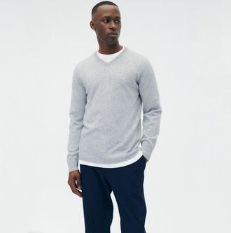 Naadam The Original Cashmere V-Neck Sweater in Cement at Nordstrom, Size Xx-Large