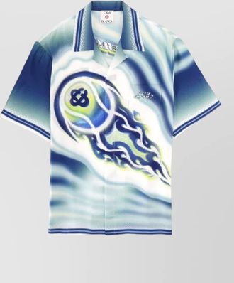 Casablanca graphic shirt short sleeves spread collar