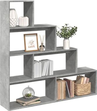 vidaXL Vidaxl - Libreria 4Ripiani Grigio Cemento 143,5x29x143,5cm Truciolato