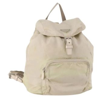 Prada Pre-owned Backpacks, female, White, Size: ONE SIZE Pre-owned Vintage Nylon Backpack