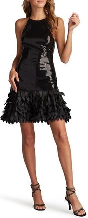 Tadashi Shoji Sleeveless Sequin A-Line Dress in Black at Nordstrom, Size 12