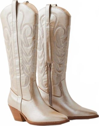 Matisse Footwear Womens Dixie Platino Western Boot In Gold