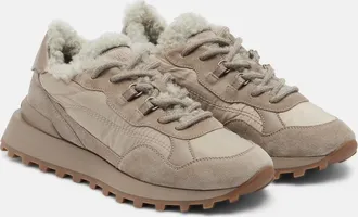 Brunello Cucinelli Zapatillas con ante y borrego