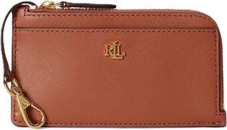 Ralph Lauren Portafoglio sottile in pelle crosshatch - - Accessories - Donna - Marrone - ONE SIZE