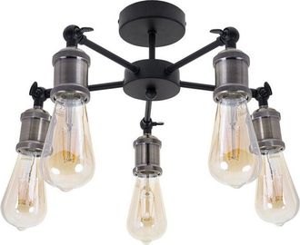 Fabrilamp Plaf&oacute;n Akemi 5xe27 Al.13xd.50cm Negro/cuero