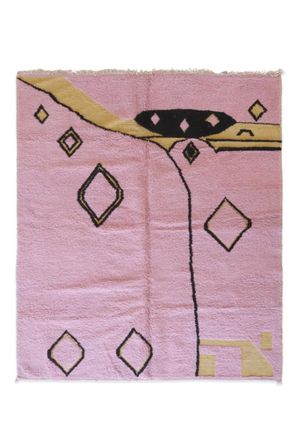 AFK Living Alfombra bereber marroqu&iacute; contempor&aacute;nea rosa 245 x 298 cm