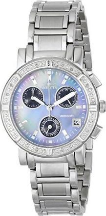 Invicta Wildflower Chronograph Blue Mother of Pearl Dial Stainless Steel Ladies Watch 0610