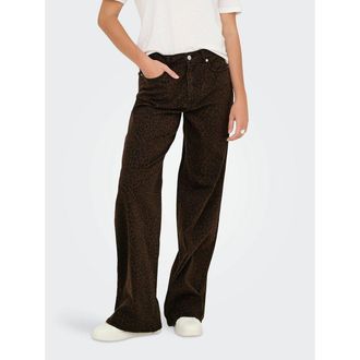 Only jeans met hoge taille en luipaardprint
