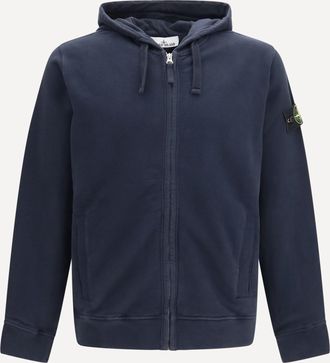 Stone Island Felpa con Cappuccio in cotone con zip e logo Compass Man M