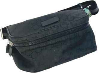 Gucci Pre-owned Canvas gucci-bags - Heren - Vintage Heuptassen - Zwart - ONE Size - Vintage