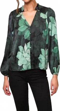 Hutch Baylor Top In Forest Tonal Sketched Floral