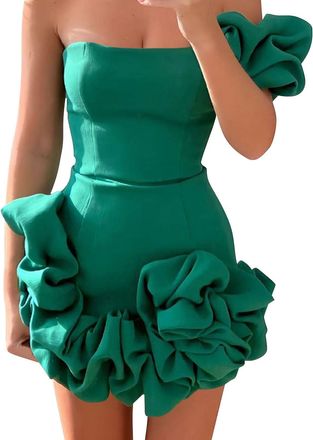 Generic Evening Dresses for Women UK White Bodycon Dress Off Shoulder-Ruched Dresses for Women in White Or Cream Short Length Slim Fit Wrap Dress Party Ladies