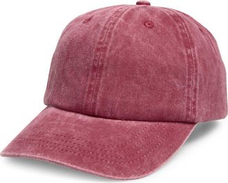 Nordstrom Rack Stonewash Cotton Dad Cap in Red at Nordstrom Rack
