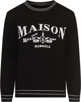 Maison Margiela Trui met ronde hals - Heren - Ronde hals truien - Zwart - M - Wol - Truien & Vesten