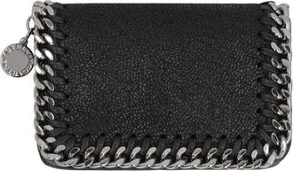 Stella McCartney Falabella Small Flap Wallet - Dames - Portefeuilles - Zwart - ONE Size - Polyester - Accessoires