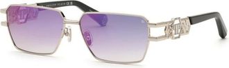 Philipp Plein Spp 210M 579V Zonnebril - unisex - Zonnebrillen - Grijs - 59 MM - Accessoires