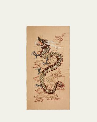 Janavi India Dragons Legacy Embroidered Cashmere Wrap