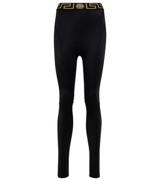 スパッツ・レギンス Courreges Black Stretch Nylon Leggings Courreges Cropped Stretch-Nylon Leggings In Black - 50% Off