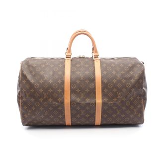 Louis Vuitton Brown Coated Canvas Leather Boston Bag (Pre-Owned)