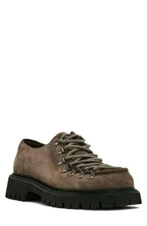 Steve Madden Campello Leather Moc Toe Oxford in Grey Suede at Nordstrom, Size 10.5