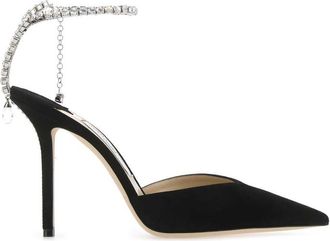 Jimmy Choo London Black Embellished Pointed Toe Pumps