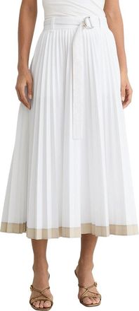 Reiss Allora Pleated Belted Midi Skirt