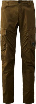 C.P. Company Stretch Satijn Ergonomische Lens Double Cargo Broek - Heren - Chinos - Groen - XS - Satijn - Broeken
