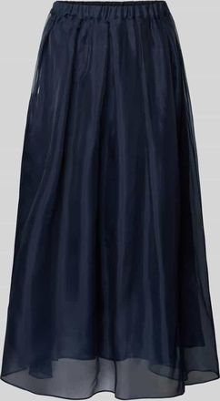 Max Mara Ausgestellt Maxi-Rock aus reiner Seide Modell VISINO in Marine, Gr&ouml;&szlig;e 34