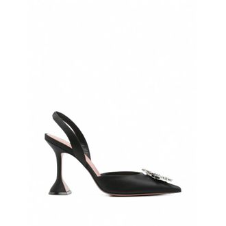 Amina Muaddi Black Embellished Pumps