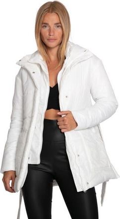 Belle & Bloom Moonrise Belted Puffer Jacket in Offwhite at Nordstrom, Size X-Small