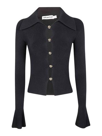 Self Portrait Button Down Knit Top