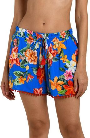 La Blanca Modern Cover-Up Beach Shorts in Blue Multi at Nordstrom, Size X-Small