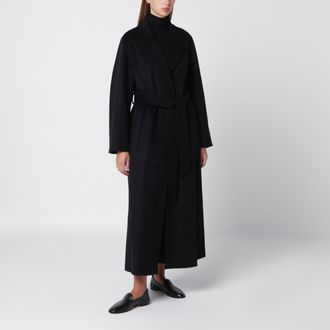 IVY OAK Cappotto a vestaglia nero in lana