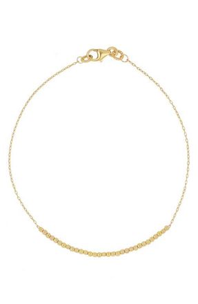 Bony Levy 14K Gold Beaded Chain Bracelet in 14K Yellow Gold at Nordstrom, Size 7