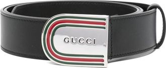 Gucci Leather Curved-buckle Belt
