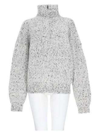 Isabel Marant Chunky Knit Sweater with High Turtleneck and Ribbed Texture