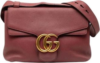 Gucci Pre-owned Cross Body Bags, female, Pink, Size: ONE SIZE Pre-owned Vintage Leather Crossbody Bag