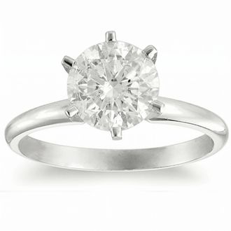 Pompeii3 1 1/4ct Solitaire Diamond Engagement Ring 14K White Gold Size Selectable