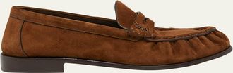 Saint Laurent Mens Le Loafer Suede Mules