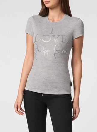 Philipp Plein T-shirt girocollo in jersey con slogan