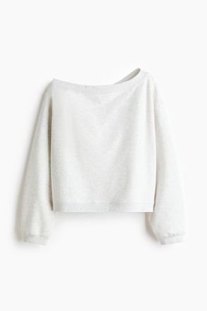 H&M One-Shoulder-Sweatshirt - Grau