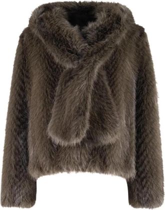 Nenette Raffinata Faux Fur Jacket - Dames - Jassen - Groen - XS - Polyester - Jassen