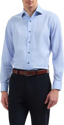 Bugatchi Alvin Shaped Long Sleeve Shirt in Classic Blue at Nordstrom, Size Xx-Large