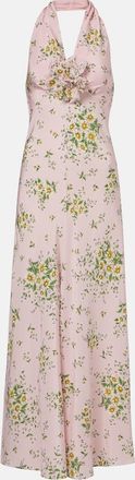 Rodarte Floral-appliqu&eacute; floral silk cr&ecirc;pe gown