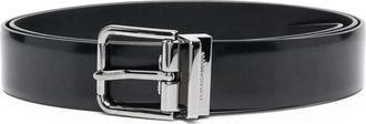 Dolce & Gabbana Riem van geborsteld kalfsleer - Heren - Riemen - Zwart - 105 CM - Leer - Accessoires