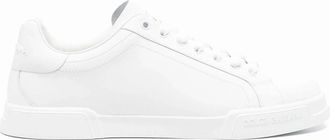 Dolce & Gabbana Mens Leather Portofino Sneakers White - Size: 9.5